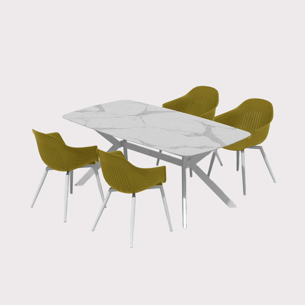 Krzesło ogrodowe Ballena w kolorze oliwkowym