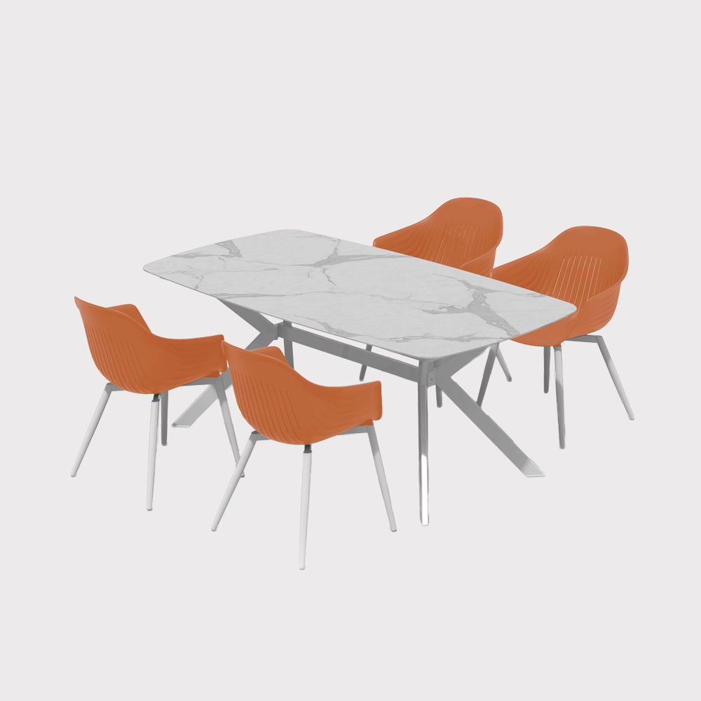 Krzesło ogrodowe Ballena w kolorze pomarańczowym