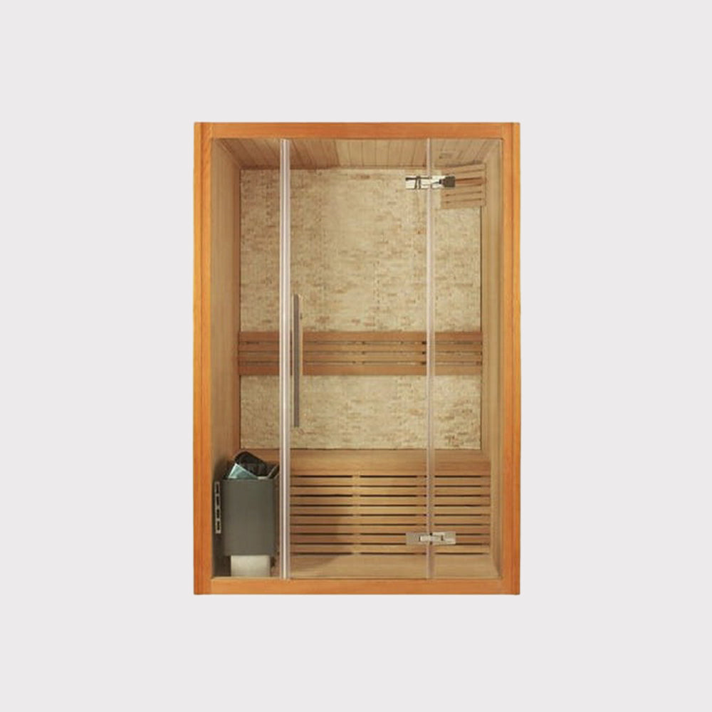 Nowoczesna sauna sucha z drewna cedrowego z oświetleniem LED