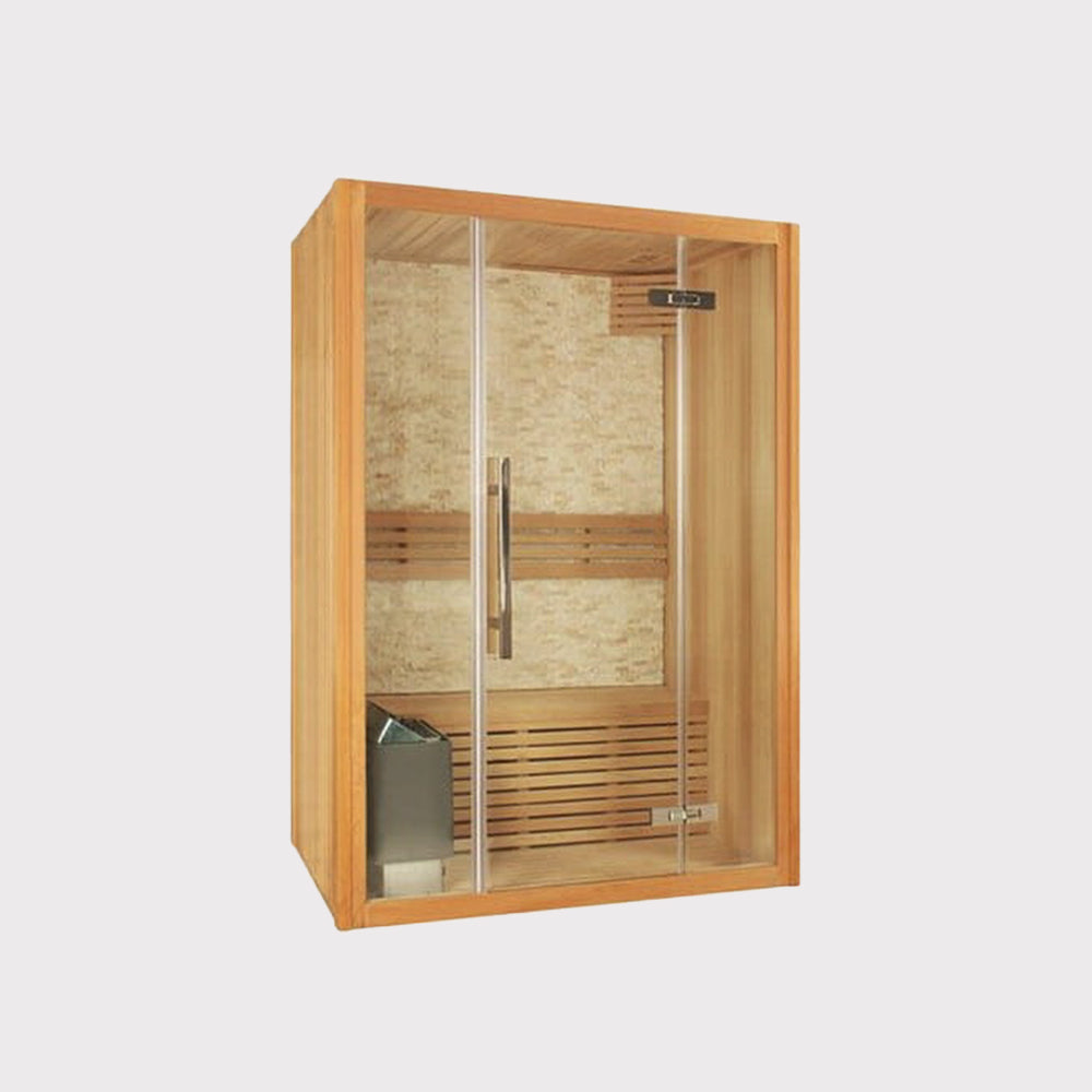 Nowoczesna sauna sucha z drewna cedrowego z oświetleniem LED