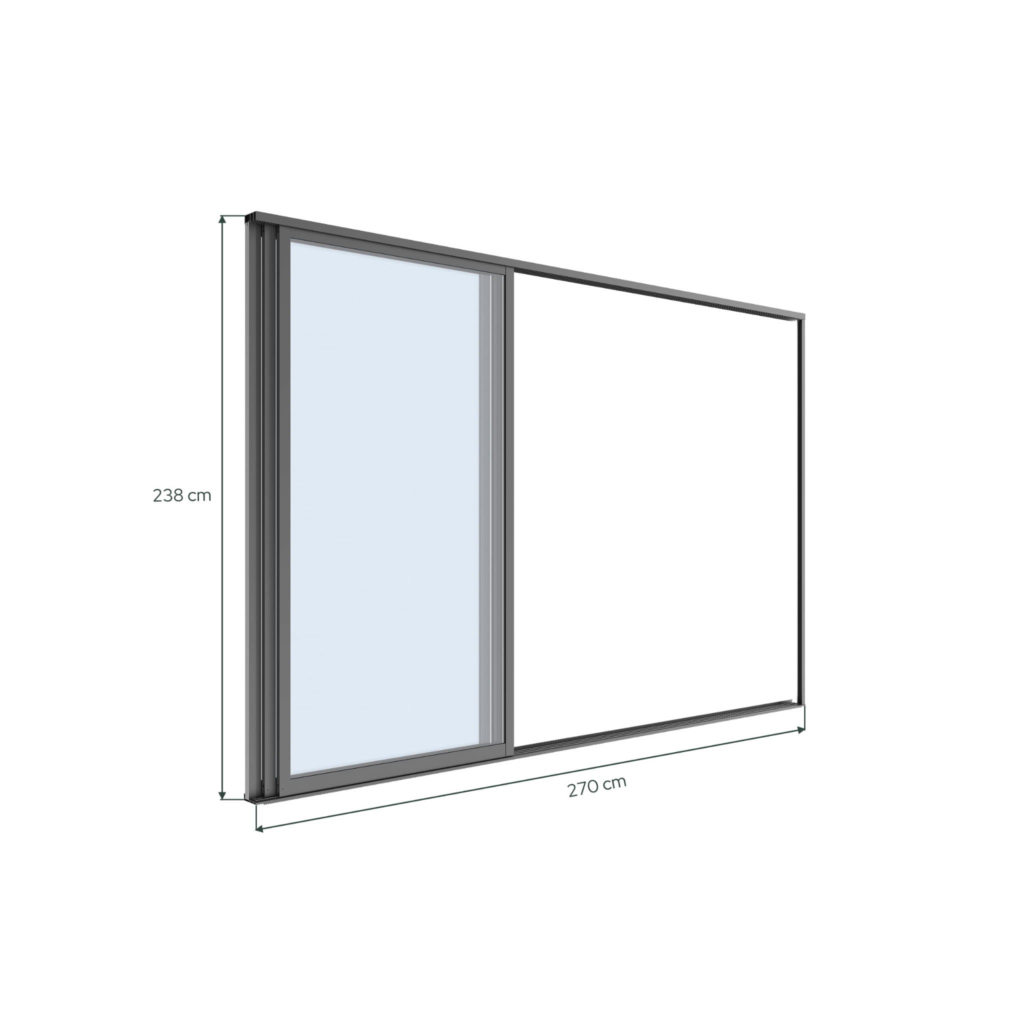 Drzwi przesuwne Luxe 270×238 cm antracyt