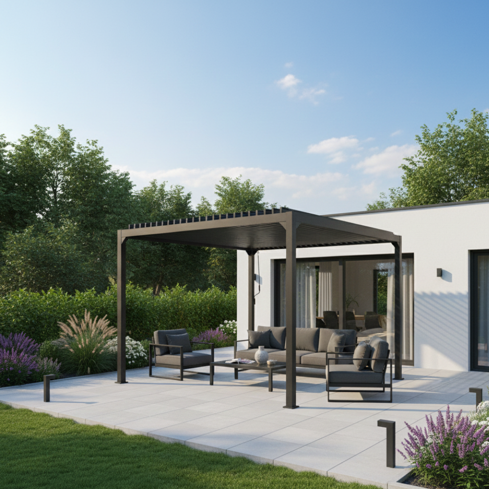 Aluminum garden pergola 3×4×2.3 m with a steel roof