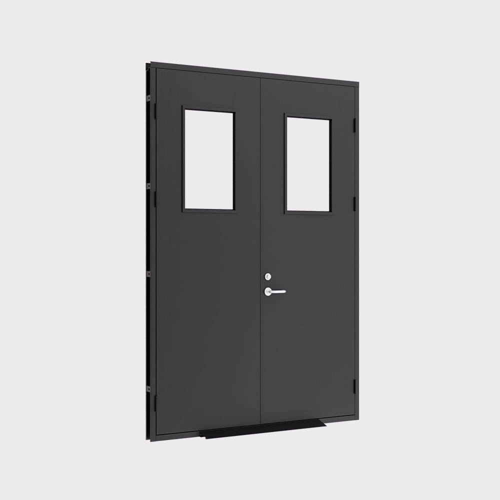 Stalowe drzwi dwuskrzydłowe Elite 175×258 cm z oknami