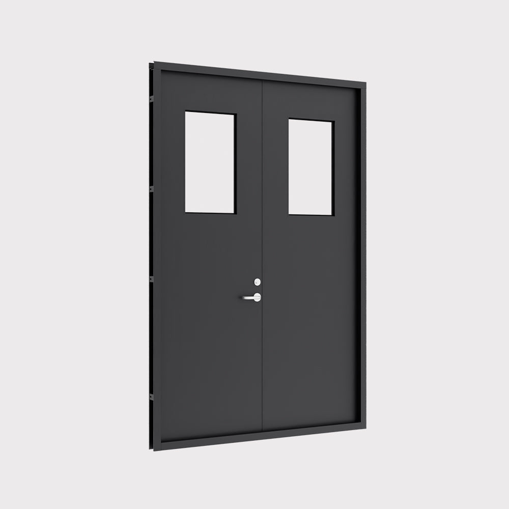 Stalowe drzwi dwuskrzydłowe Elite 175×258 cm z oknami