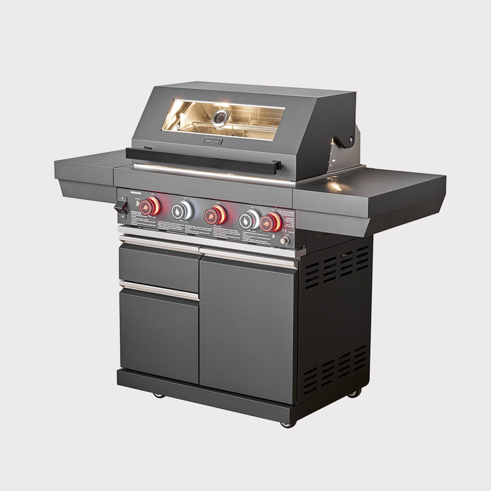 Grill gazowy z 4 palnikami i tylnym palnikiem