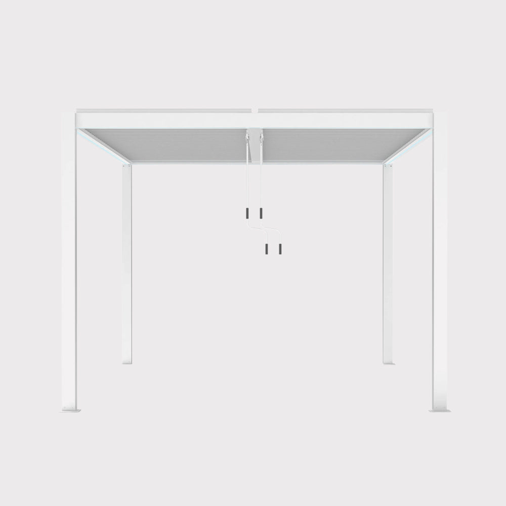 Manuelle Gartenpergola Luxe 4x4 m mit LED-Beleuchtung, weiß