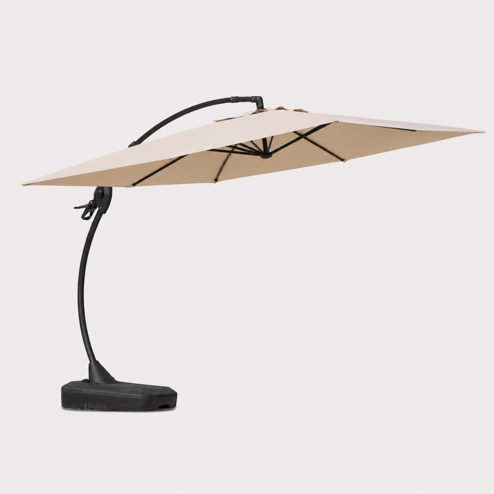 Parasol ogrodowy Solano z boczną nogą 3x4 m w kolorze beżowym